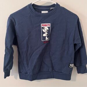 Zara Kids Peanuts Records New York Snoopy Crewneck Sweatshirt Blue 8-9 yrs 130cm
